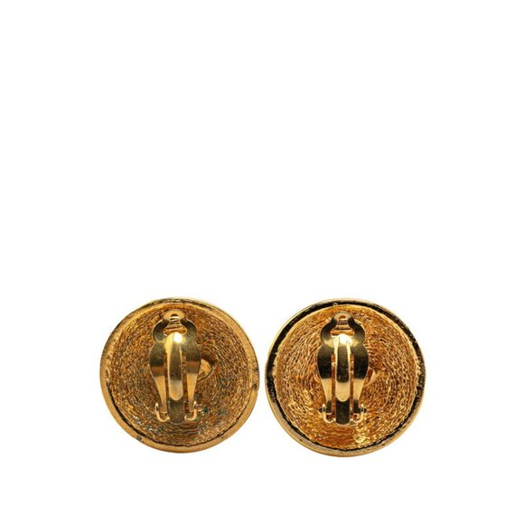 CHANEL Authentic Gold Logo Earrings - Picture 2 of 4